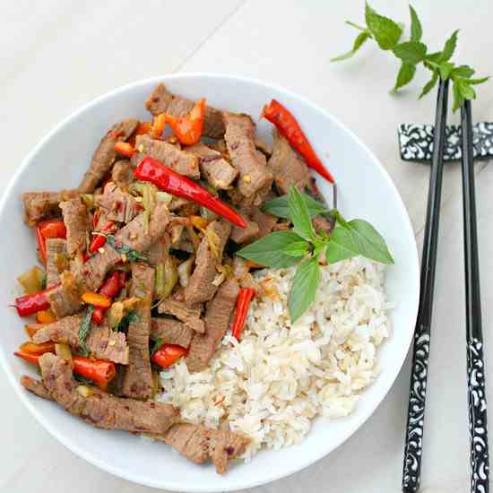 Thai Basil Beef Stir Fry