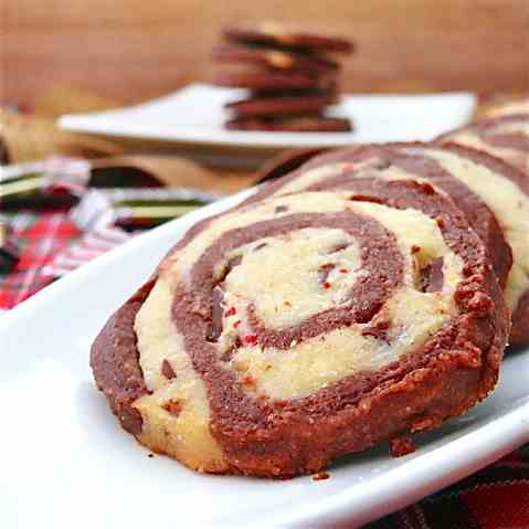 Mint Chocolate Pinwheel Cookies