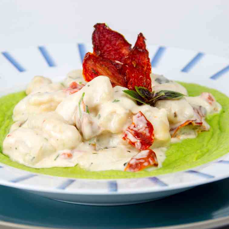 Creamy Gnocchi with Pea Puree