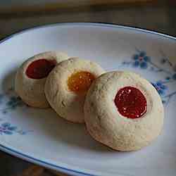 Guava and Lilikoi Jam Thumbprint Cookies