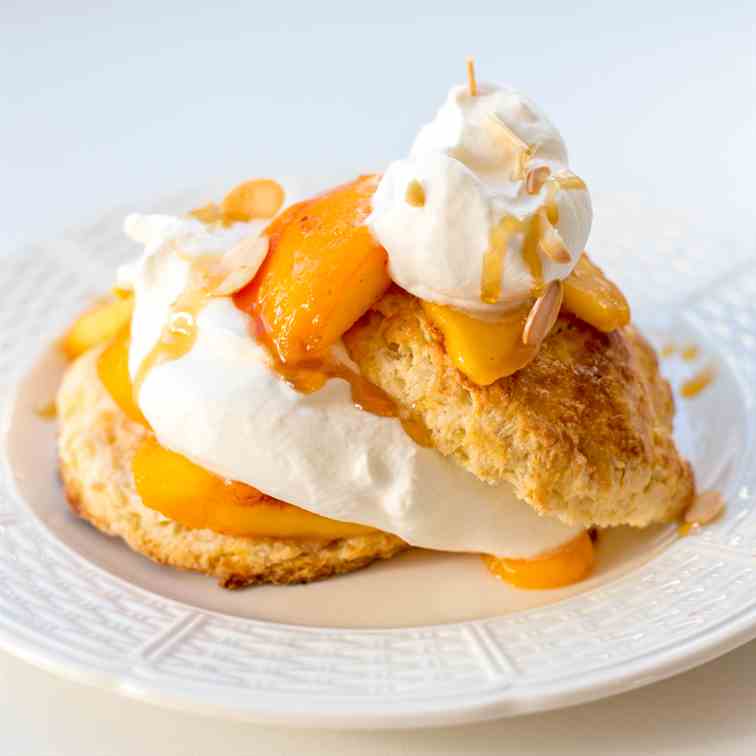Peach Shortcake with Honeyed Whipped Cream