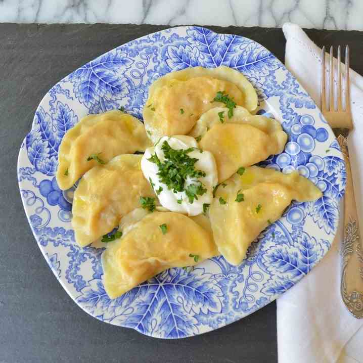 Pierogi with Potatoes and Sharp Cheddar