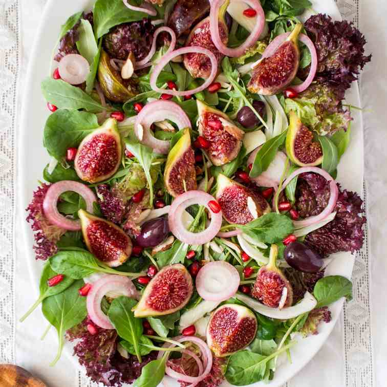 Fig and rocket salad with ouzo dressing