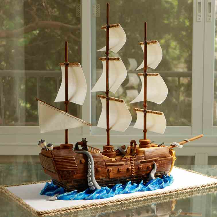 Pirate Ship Cake from Fondant