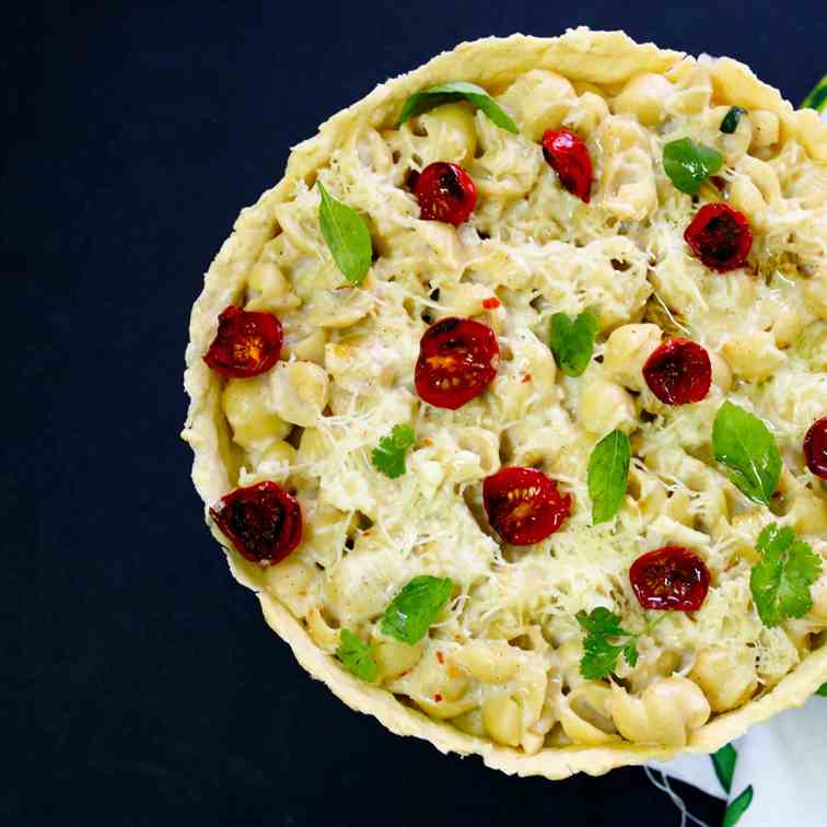 Eggless Macaroni Cheese Pie