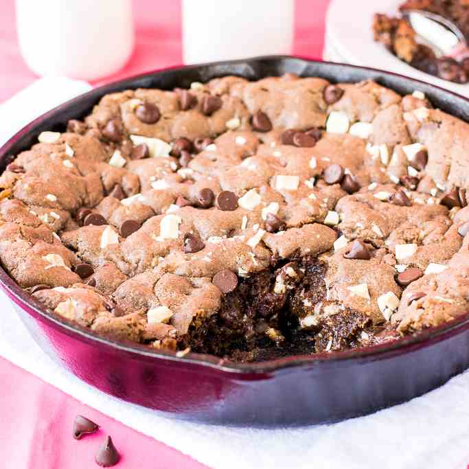 Triple Chocolate Skillet Cookie