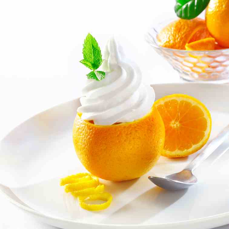 Ice Cream Maker Stuffed Orange Ice Cream