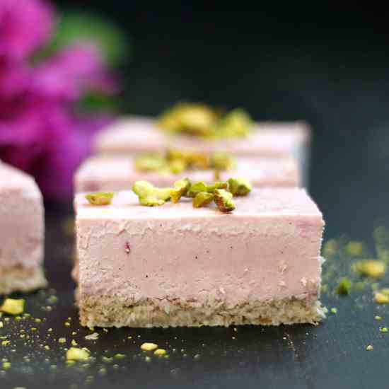 Raw Pink Cashew Cream Parfait Slices