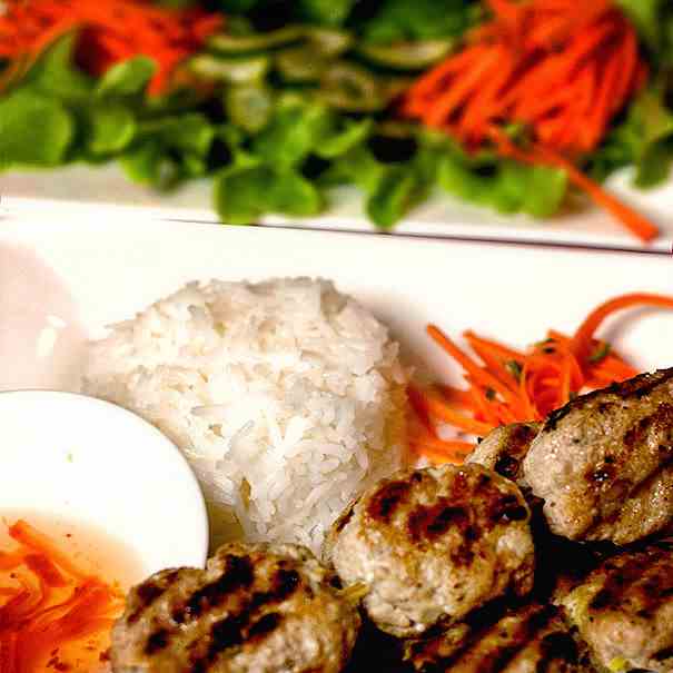 Vietnamese Grilled Pork Patty Skewers (Nem