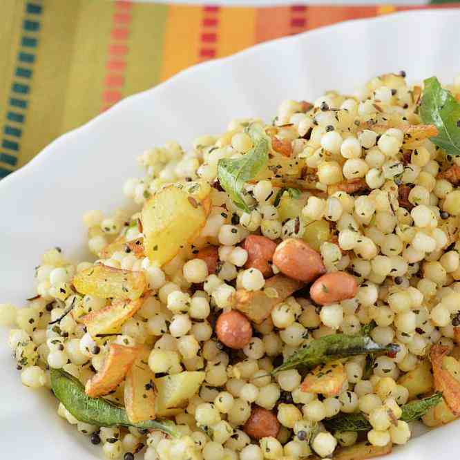 Sabudana khichdi or spicy tapioca salad 