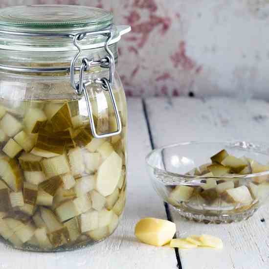 Pickled cucumbers with ginger