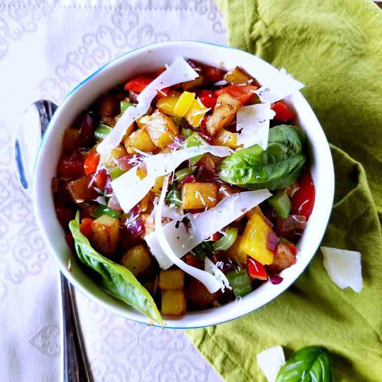 Potato Hash with Bell Peppers - Onions
