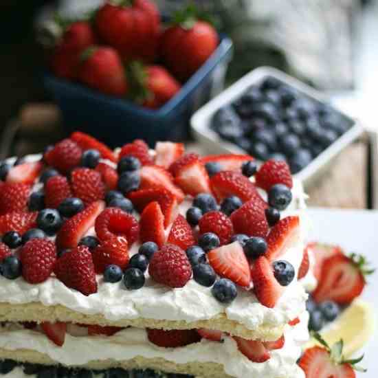 Triple Berry Layered Lemon Cream Cake!!!