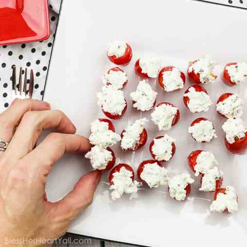 Goat Cheese Basil Tomato Bites