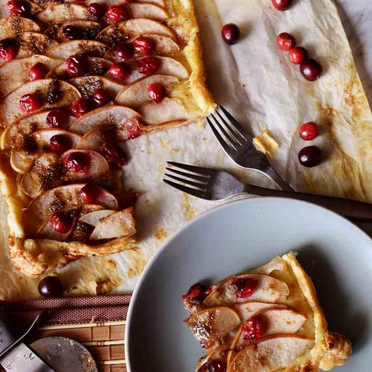 Easy Cranberry and Asian Pear Tart