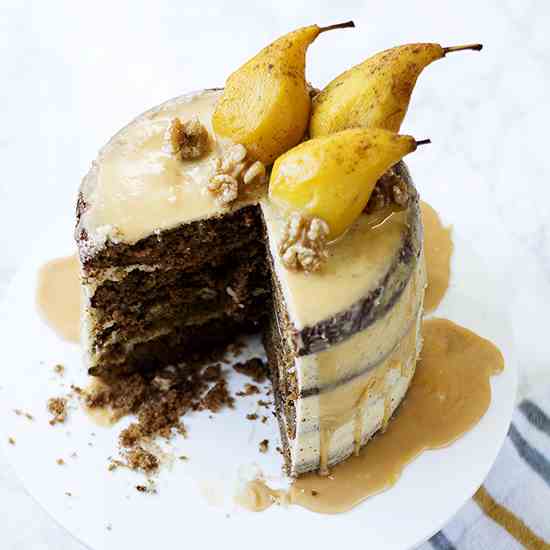 Spiced Pear and Walnut Cake