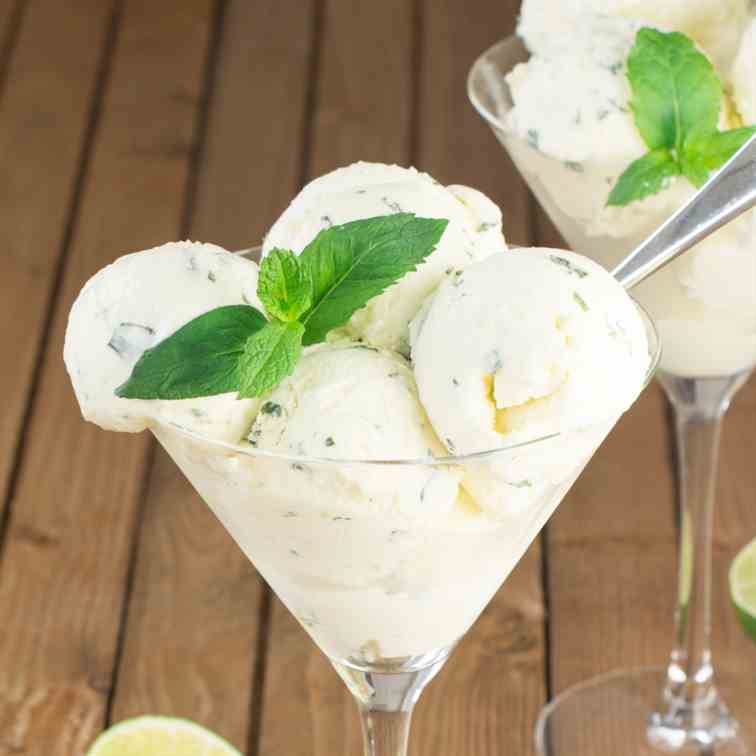 No-Churn Mojito Ice Cream