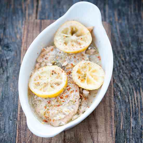 Fish fillet in butter sauce