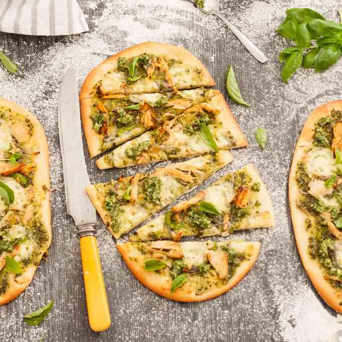 Easy Flatbread, Turkey - Basil Pesto