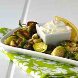 Crispy Brussel Sprouts with a Garlic Aioli