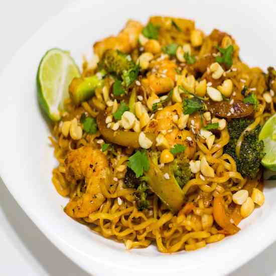 10 Minute Ramen Noodle Pad Thai