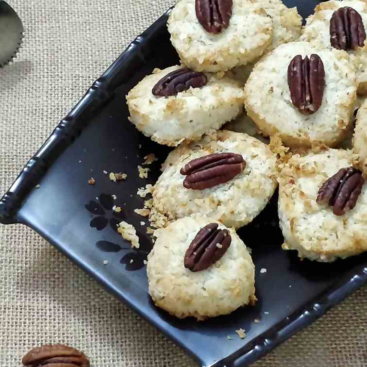 Eggless Coconut Pecan Cookies