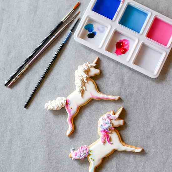 Watercolor Unicorn Cookies