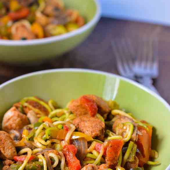 Cajun chicken with zoodles