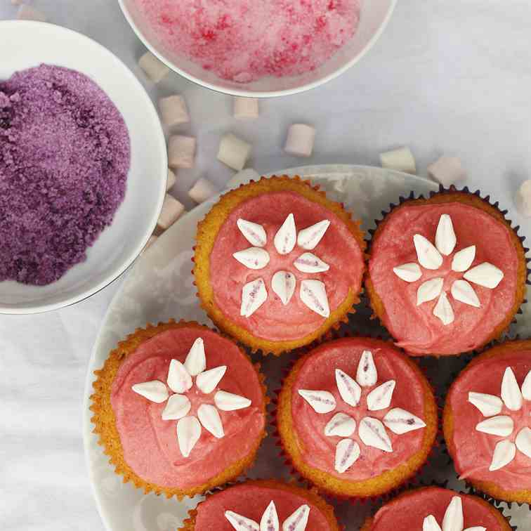 Marshmallow Flower Cupcakes