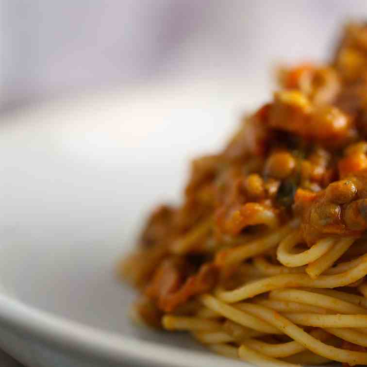 Vegan Lentil Bolognese for Pasta or Polent