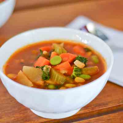 Vegetable Soup w/ Kale and Edamame