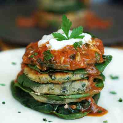 Greek patties with anchovy sauce