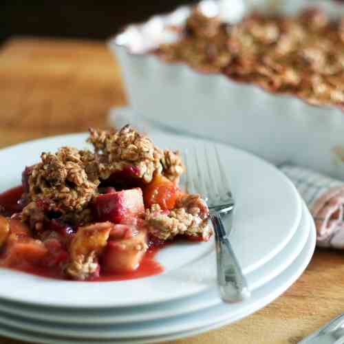 Healthy As Can Be Peaches and Plums Cobbler