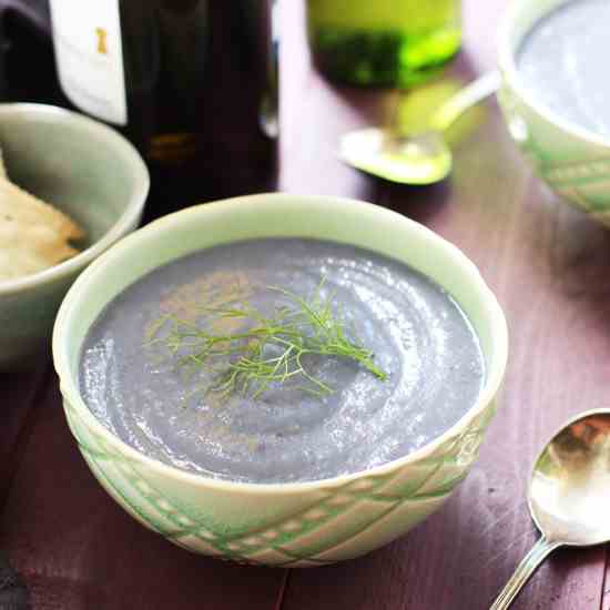 Pureed Purple Potato and Fennel Soup