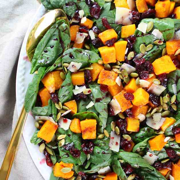 Butternut Squash Spinach Salad