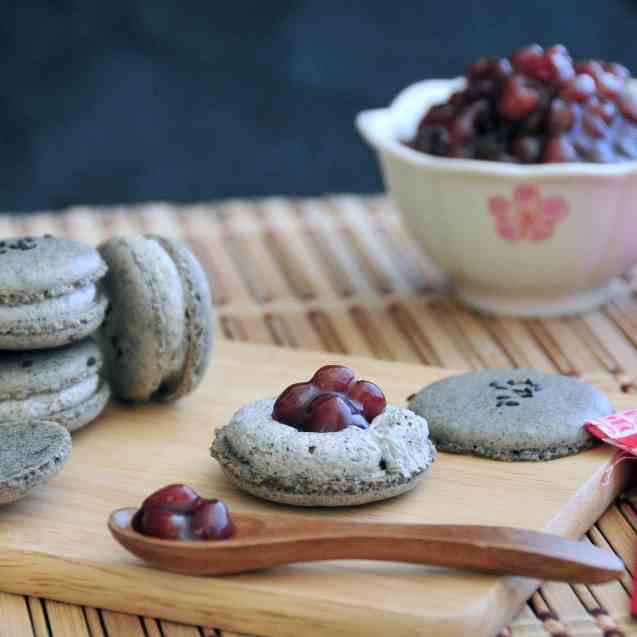 Black Sesame Macarons