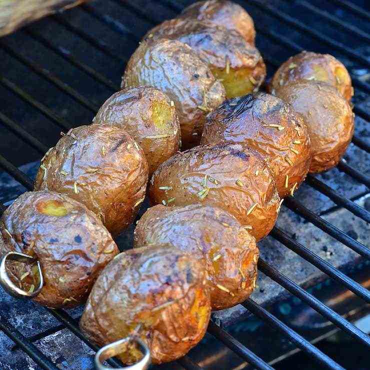 Grilled Baby Potatoes with Rosemary 