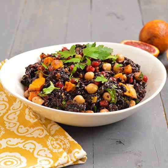 Black Rice Salad With Blood Orange