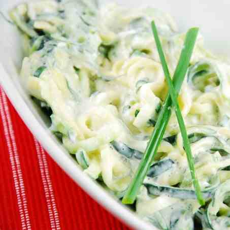 Zucchini Noodles with Lemon Chive Sauce