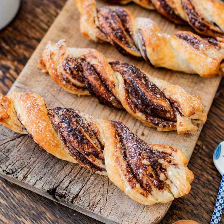 Vegan chocolate twist pastry