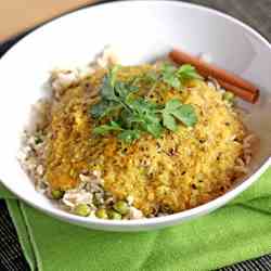 Red Lentil Dahl over Pulao Rice