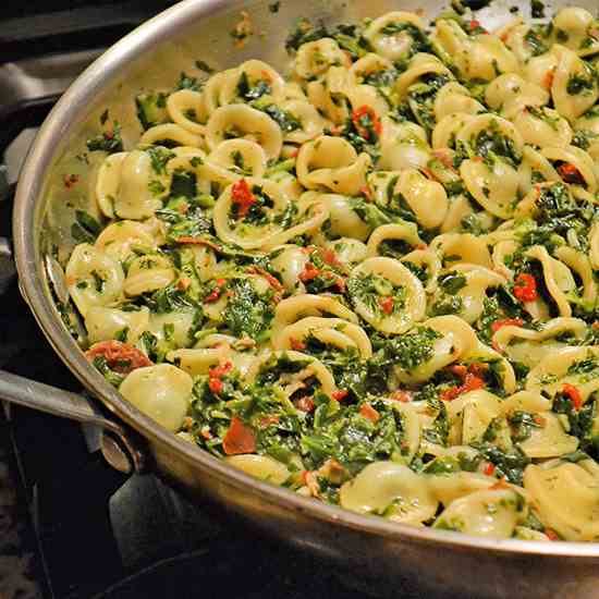 Pasta Florentine with Orecchiette