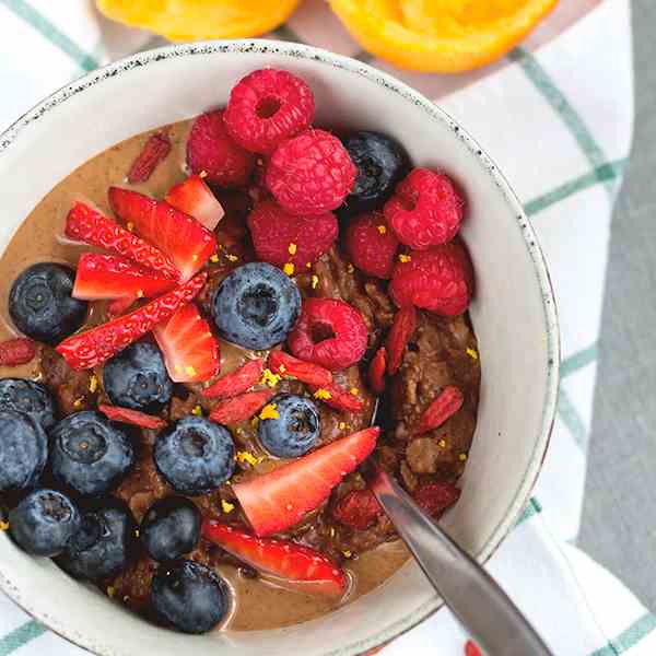 Chocolate Oatmeal with Orange Zest