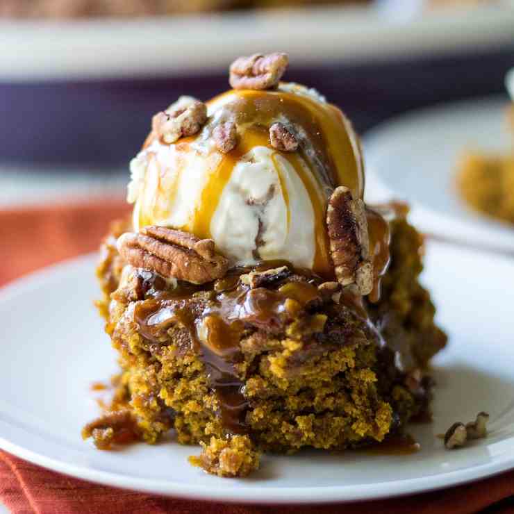 Pumpkin Cobbler with Bourbon Salted Carame