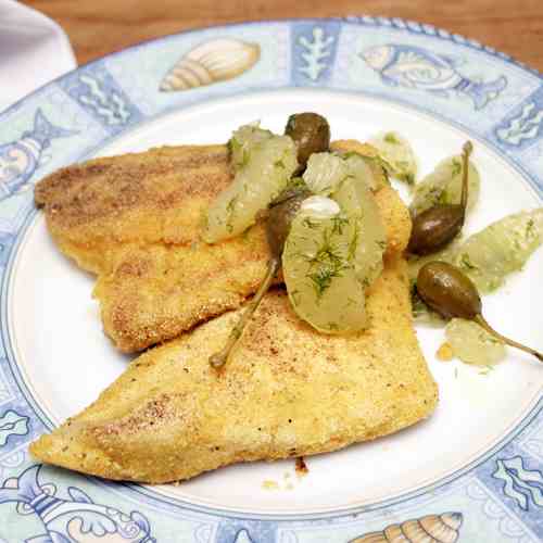 Pickerel with Lemon Caperberry Salsa