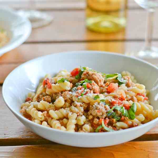 Quick Sausage Ragu with Gemelli