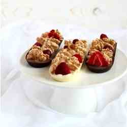 chocolate bars with whole grains and red