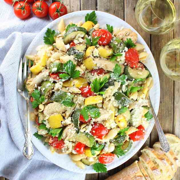 Grilled Chicken, Squash w-Tomato - Feta
