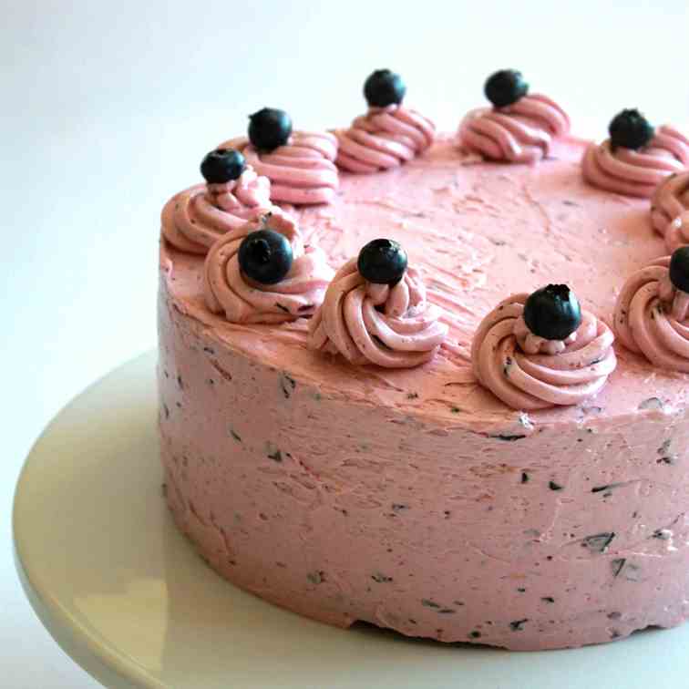 Chocolate Cake with Blueberry Buttercream