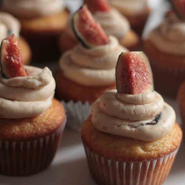 Honey Cupcakes with Fig Buttercream